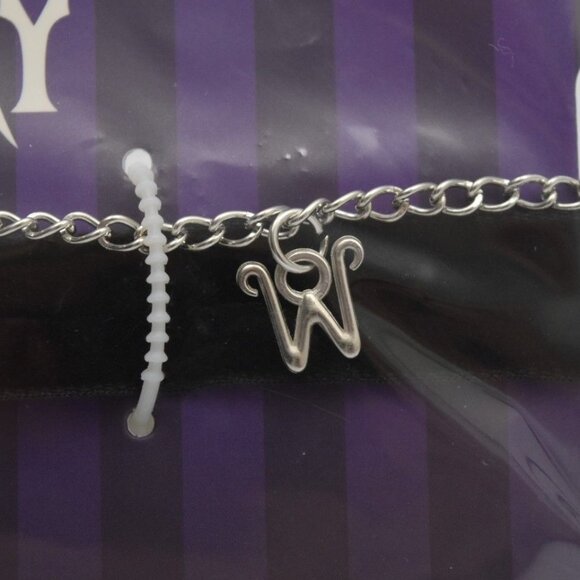 Wednesday Choker Necklace Charms Skull Wendy  Thing Hand Intial W Addams Family - Picture 2 of 5